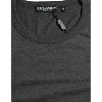 Dolce & Gabbana Dark Gray Cotton Crew Neck T-shirt TSH84545-44