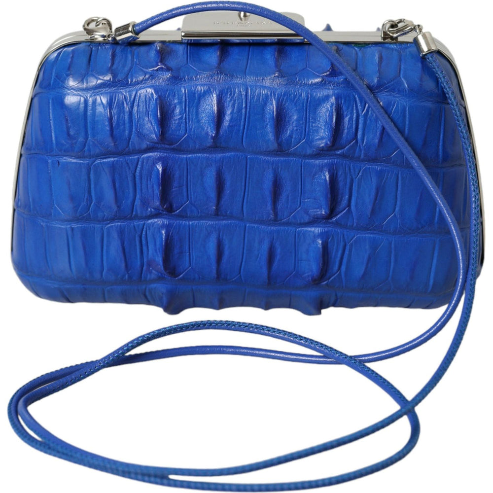 Balenciaga Blue Exotic Skin Leather Shoulder Crossbody Box Clutch Bag BAG1175