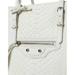Balenciaga White Yellow Exotic Skin Leather Shopping Tote PAPIER Bag BAG1180