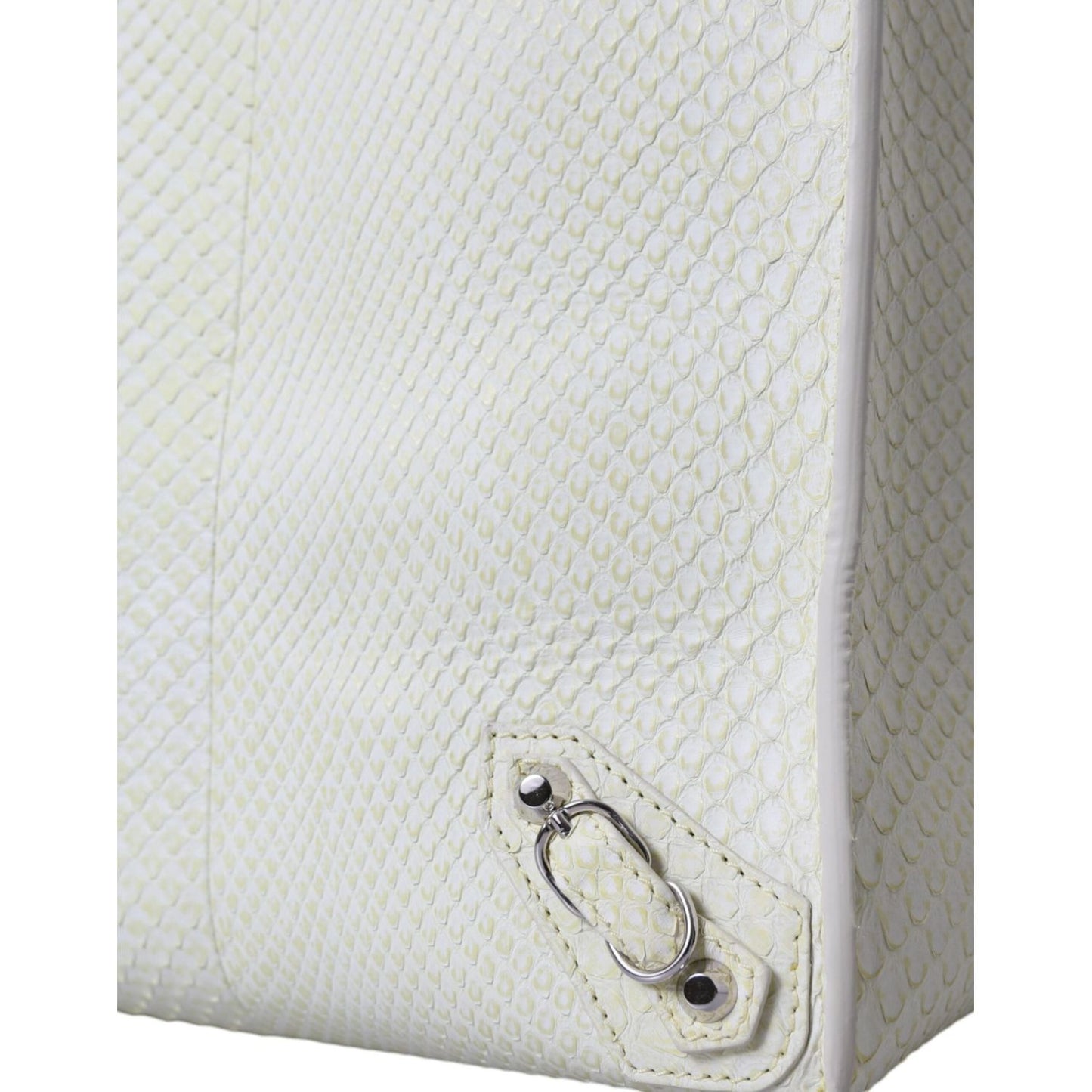 Balenciaga White Yellow Exotic Skin Leather Shopping Tote PAPIER Bag BAG1180