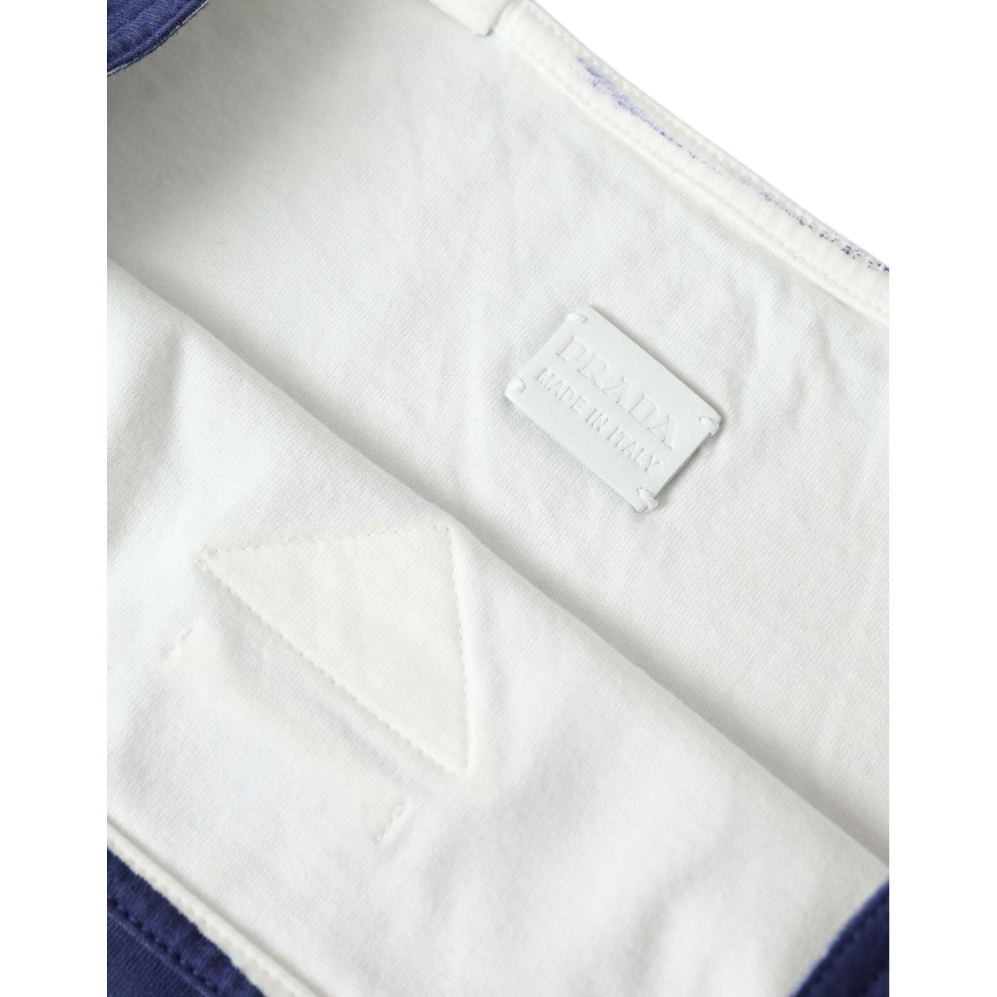 Prada Blue Jersey Fabric Logo Shoulder Shopping Tote Shopping Bag Prada