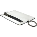 Dolce & Gabbana White Calf Leather Lanyard Logo Card Holder Wallet SMY101288