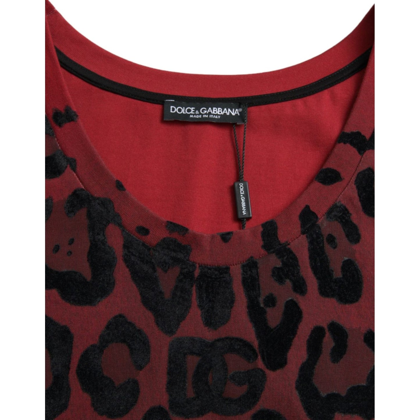 Dolce & Gabbana Red Leopard Print Sleeveless Tank T-shirt TSH85085-54