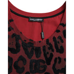 Dolce & Gabbana Red Leopard Print Sleeveless Tank T-shirt TSH85085-54