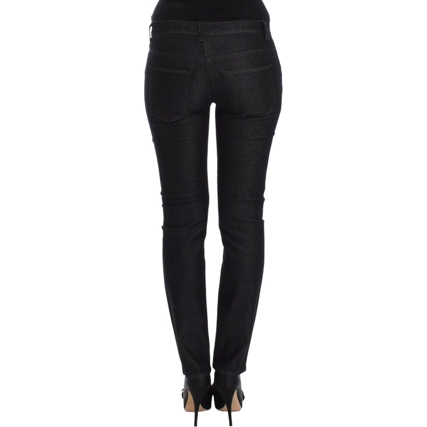 Ermanno Scervino Black Slim Jeans Denim Pants Skinny Leg Stretch SIG12451-1