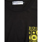Dolce & Gabbana Black Printed Pocket Cotton Crewneck T-shirt TSH851894-44