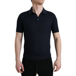 Dolce & Gabbana Dark Blue Collared Short Sleeve Polo T-shirt TSH84599-44