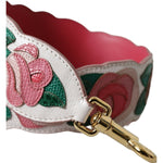 Dolce & Gabbana White Floral Leather Accessory Shoulder Strap WMB312