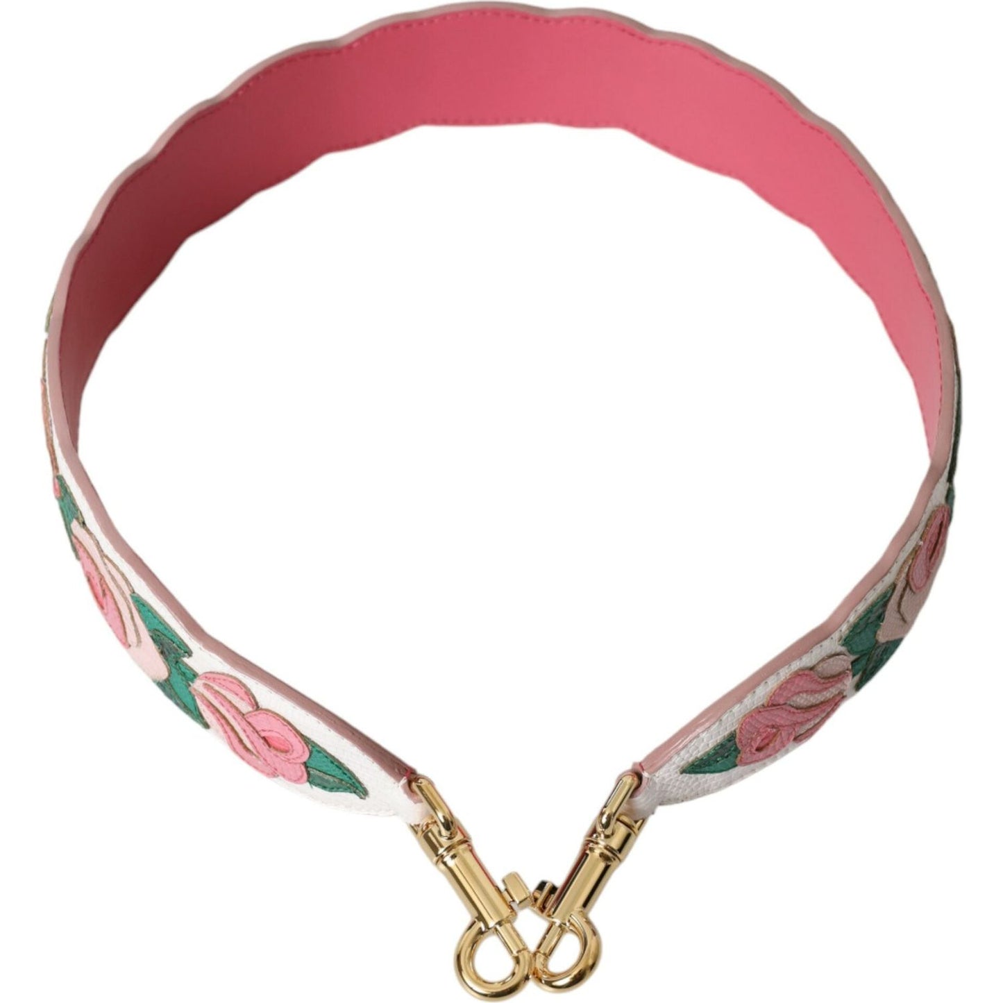 Dolce & Gabbana White Floral Leather Accessory Shoulder Strap WMB312
