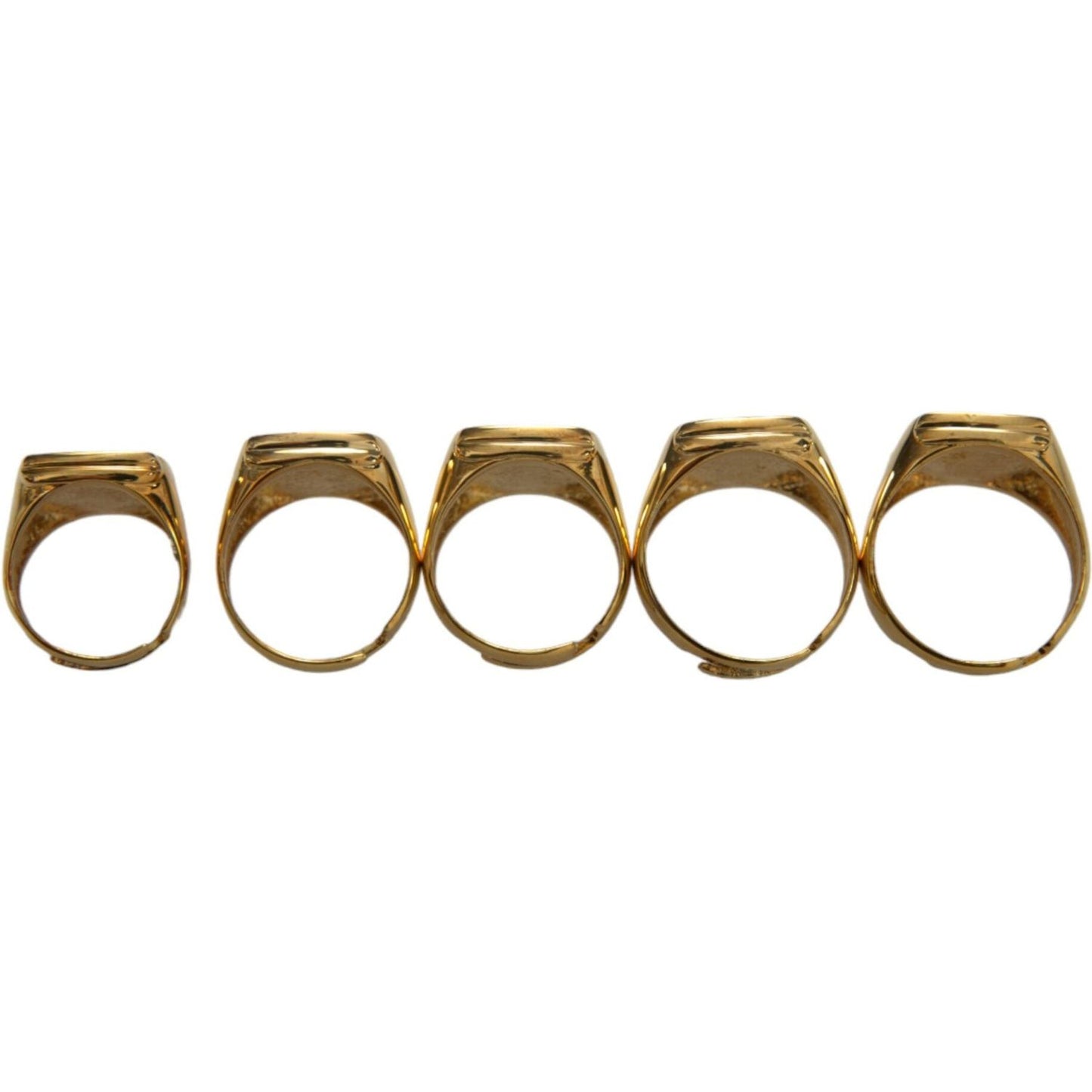 Dolce & Gabbana Gold Brass ROYAL Enamel Set of 5 Ring SMY101388
