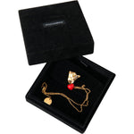 Dolce & Gabbana Gold Brass Chain Dog Heart Pendant Charm Necklace SMY101382