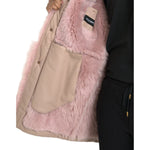 Dolce & Gabbana Beige Pink Lamb Leather Shearling Coat Jacket JKT3853-52