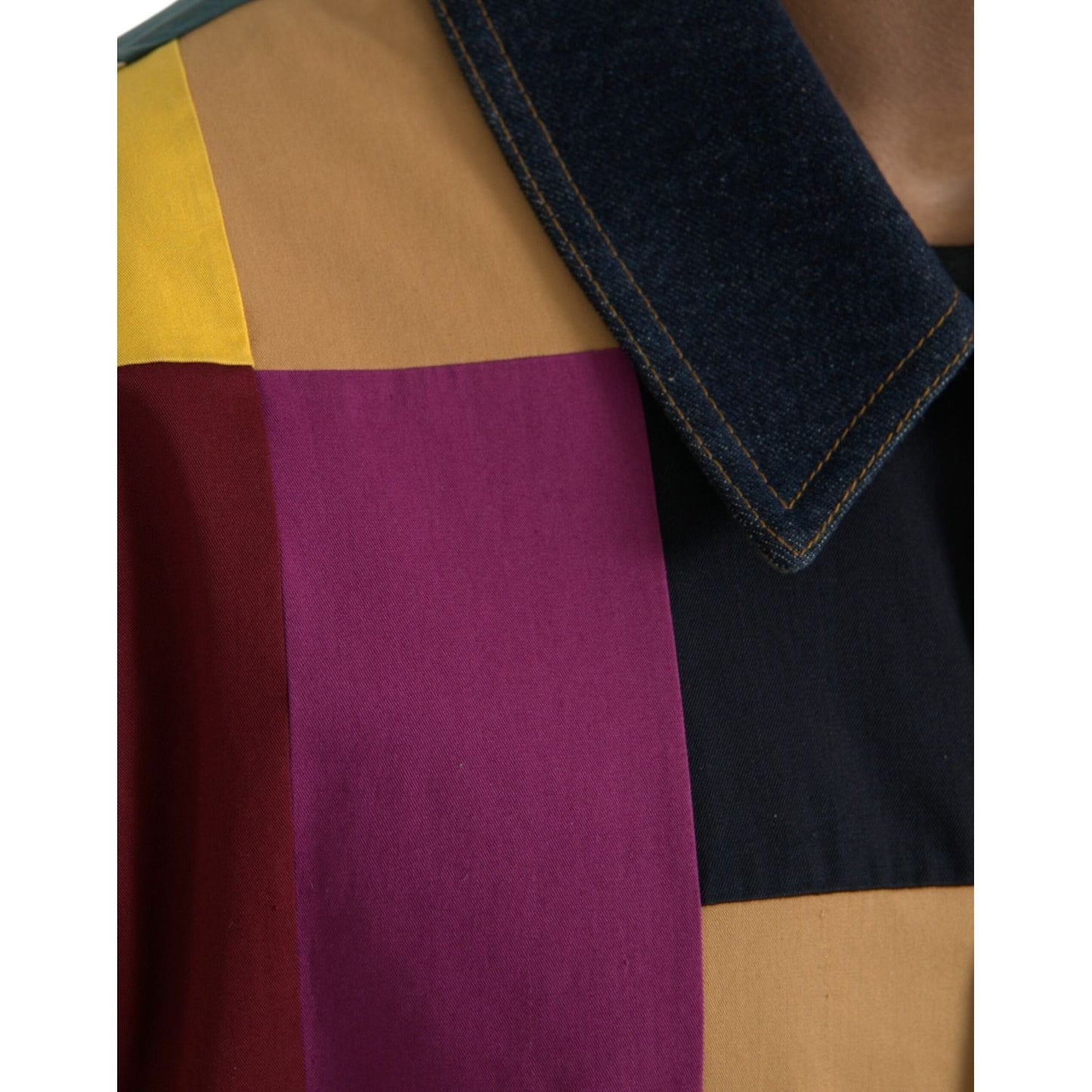 Dolce & Gabbana Multicolor Patchwork Cotton Collared Jacket JKT3841-48