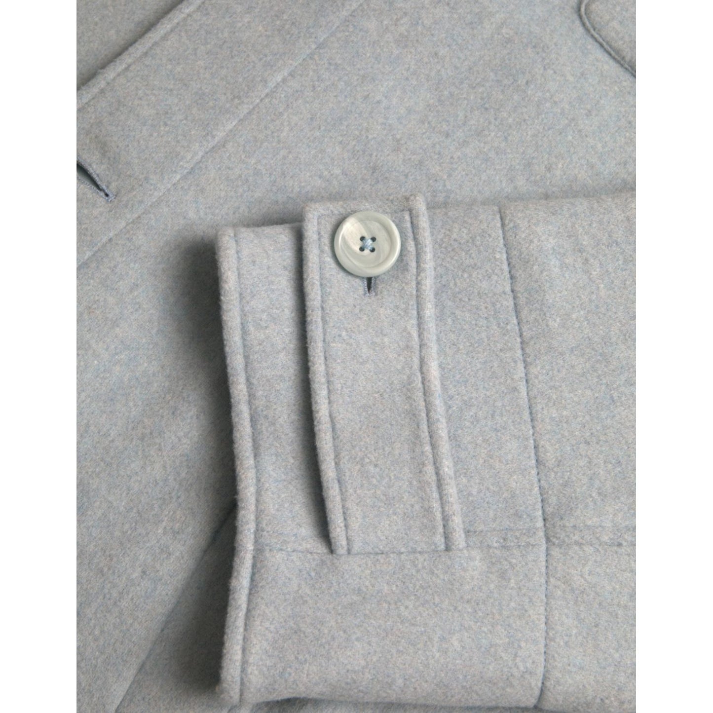 Dolce & Gabbana Light Blue Wool Button Trench Coat Jacket JKT3848-52