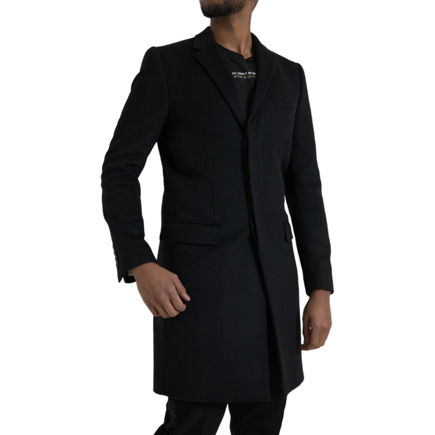 Dolce & Gabbana Black Single Breasted Trench Coat Jacket JKT3858-46