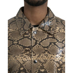 Dolce & Gabbana Beige Exotic Leather Biker Blouson Jacket JKT4055-52
