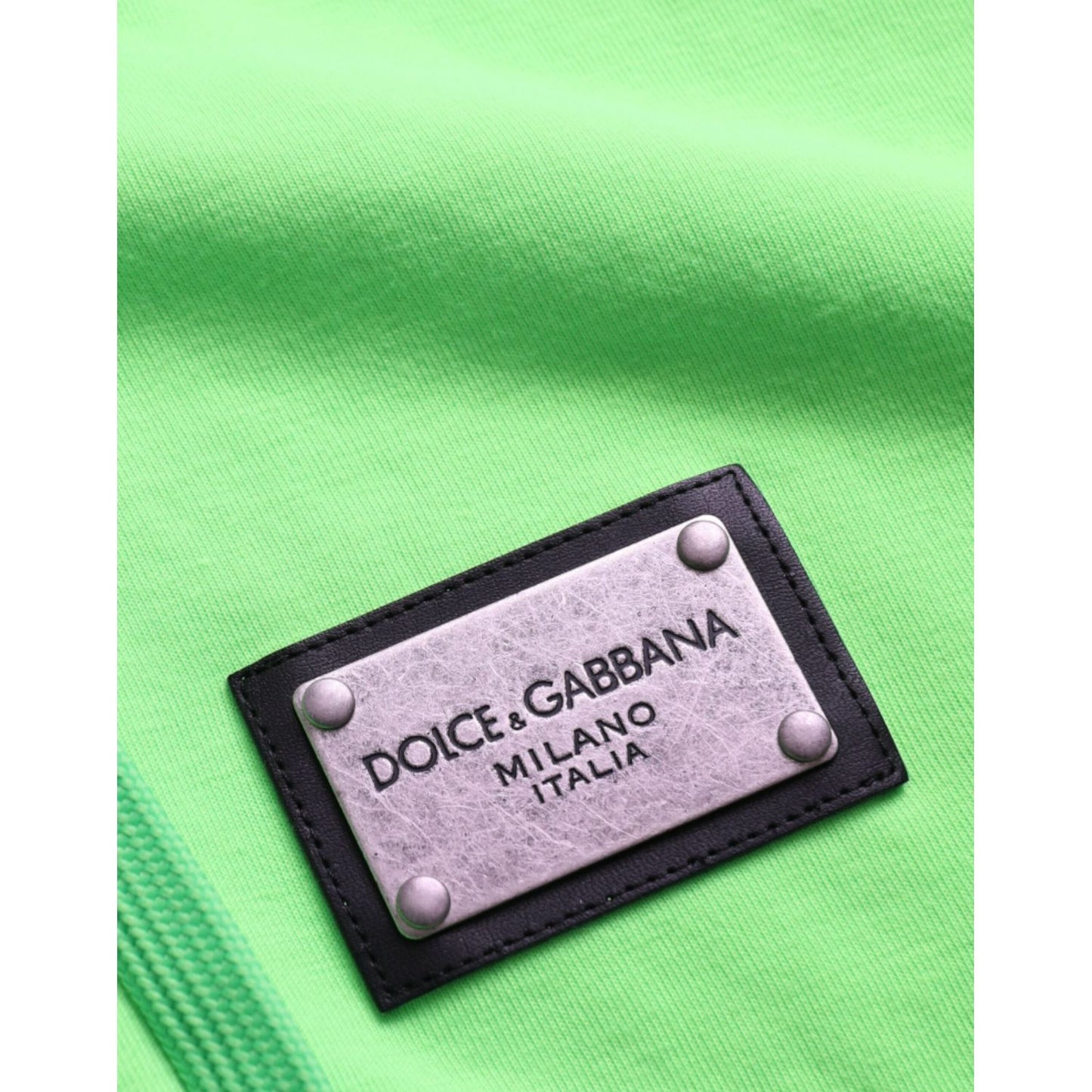 Dolce & Gabbana Neon Green Hooded Full Zip Top Sweater TSH851989-44