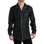 Dolce & Gabbana Black Polka Dot Silk Long Sleeve Shirt TSH84694-40