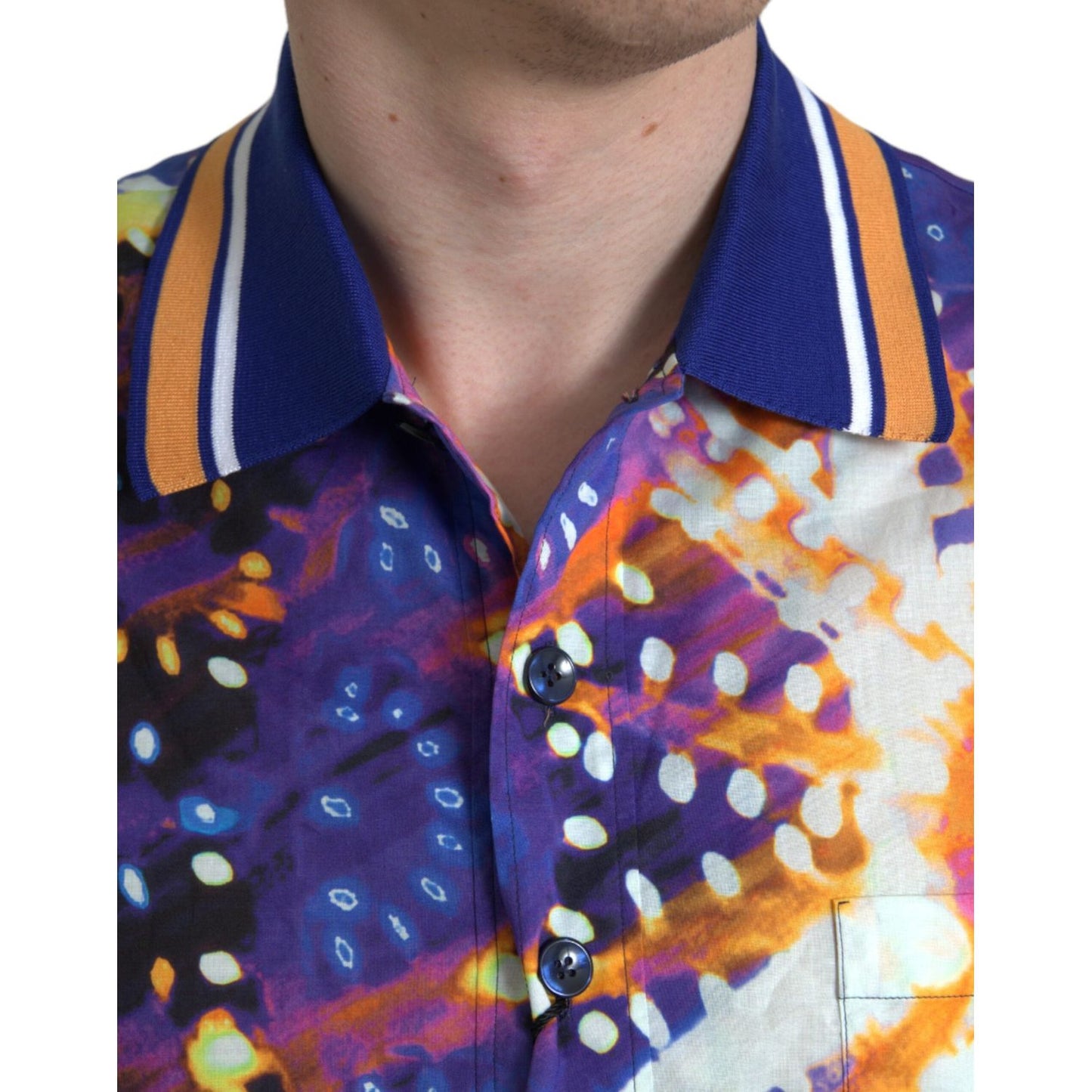 Dolce & Gabbana Multicolor Luminarie Print Cotton Casual Shirt TSH84696-45