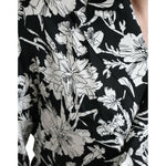 Dolce & Gabbana Black White Floral Button Down Casual Shirt TSH84697-37