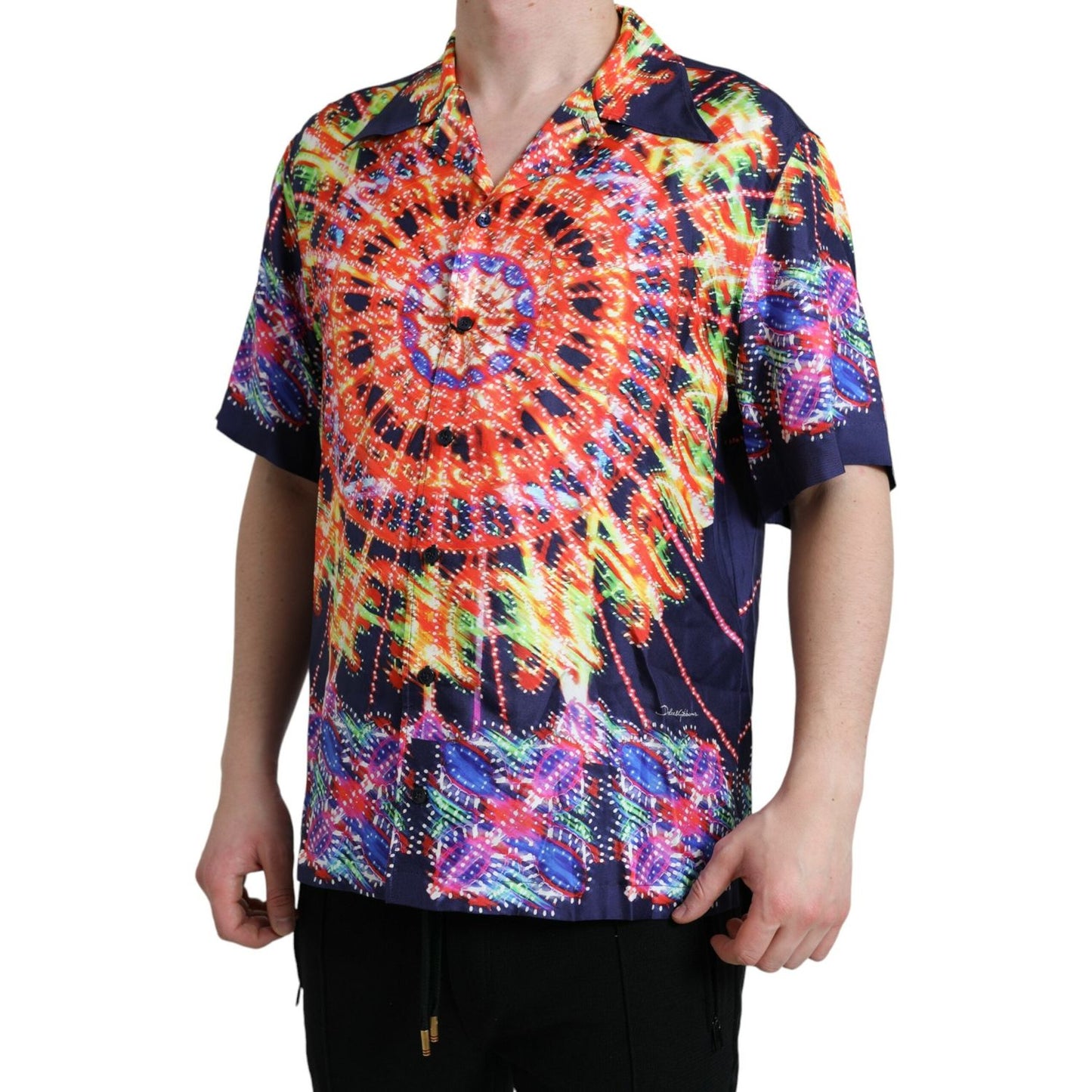 Dolce & Gabbana Multicolor Luminarie Silk Casual Shirt TSH84706-40