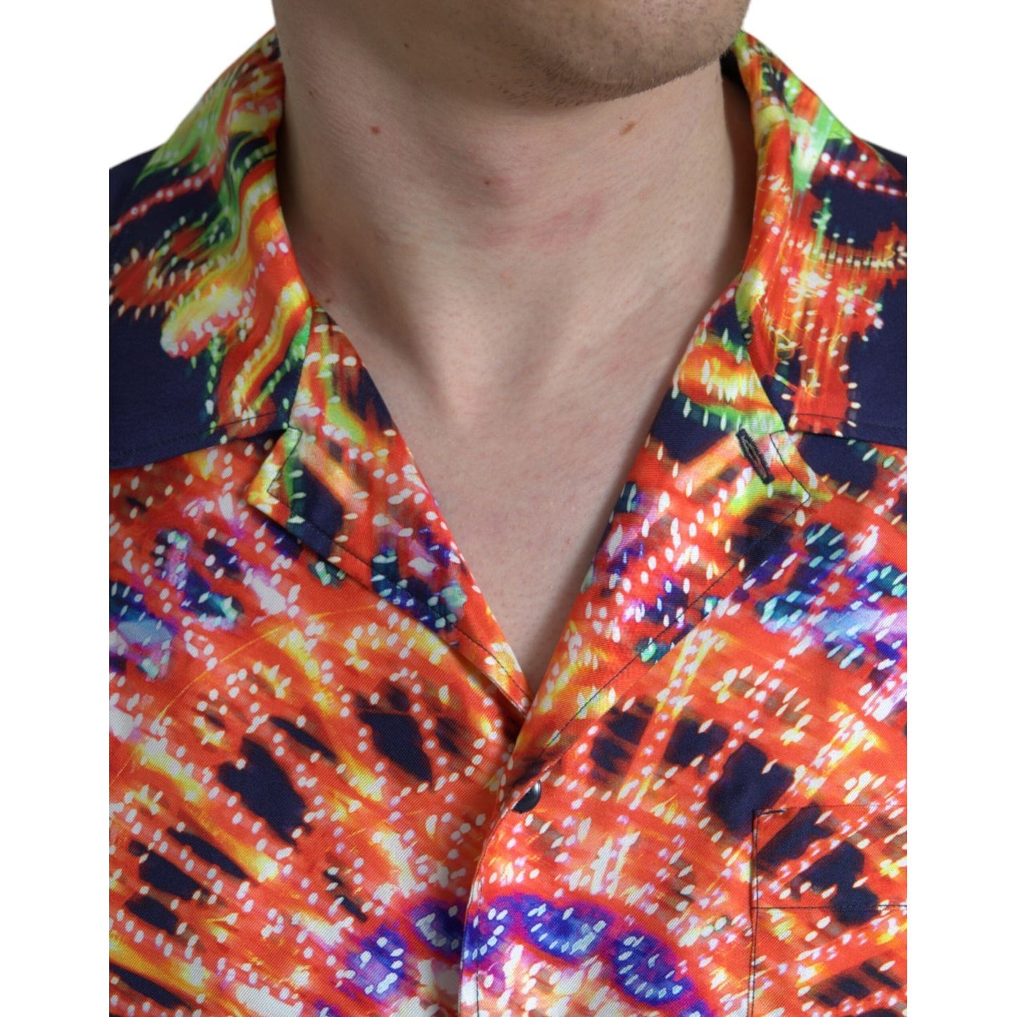 Dolce & Gabbana Multicolor Luminarie Silk Casual Shirt TSH84706-40