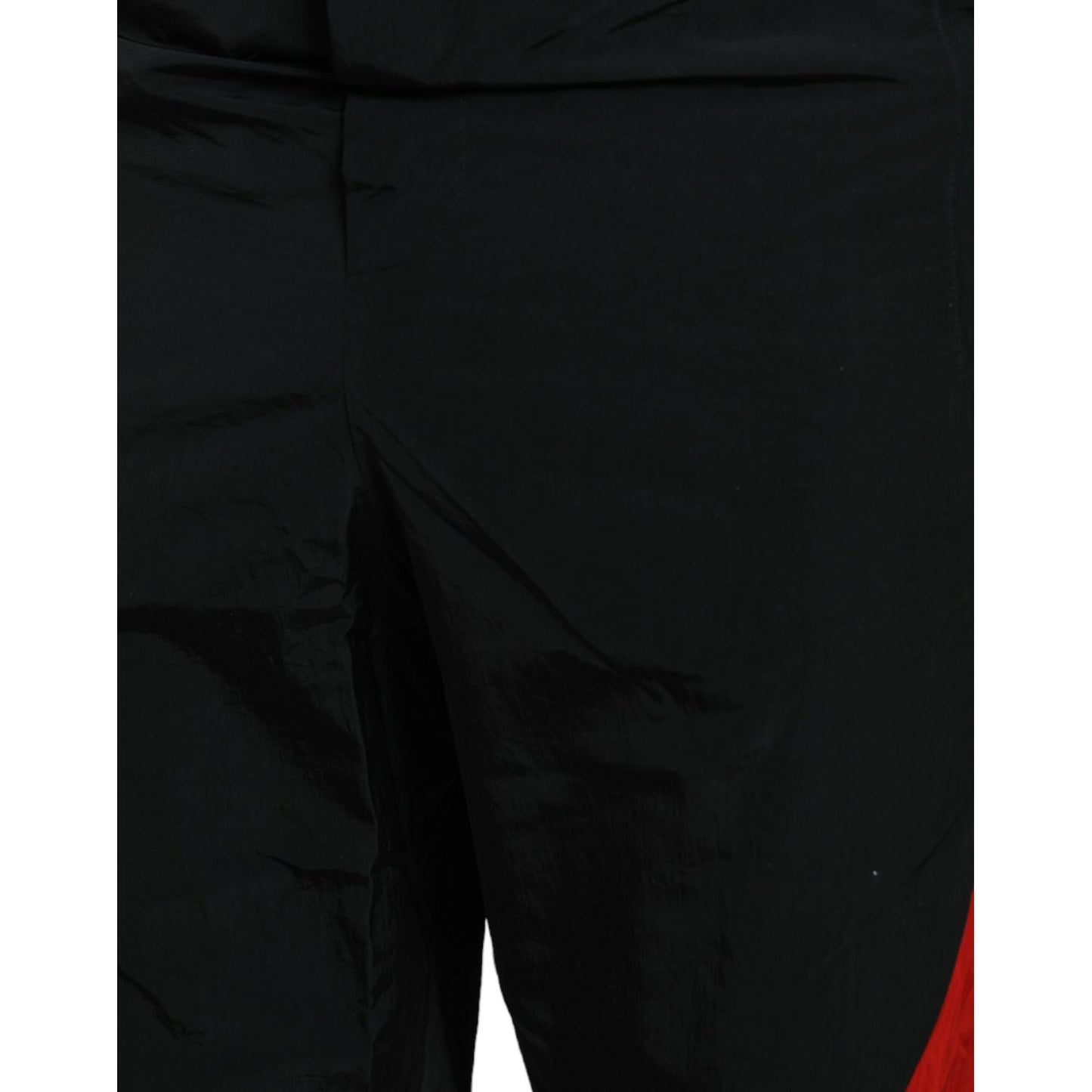 Dolce & Gabbana Black Red Leopard Print Nylon Jogger Pants PAN75019-58