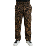 Dolce & Gabbana Brown Leopard Print Polyester Jogger Pants PAN75022-54
