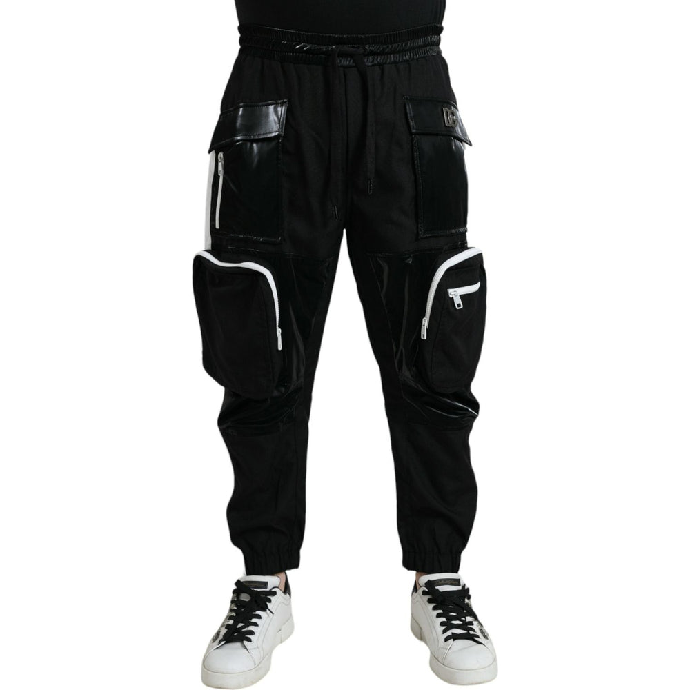 Dolce & Gabbana Black Nylon Cargo Jogger Men Sweatpants Pants PAN75072-48