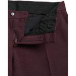 Dolce & Gabbana Maroon Wool Men Slim Fit Dress Pants PAN75293-48