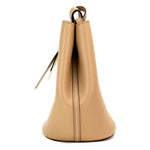 Burberry Lorne Small Camel Haymarket Check Pebble Leather Bucket Handbag Purse 45551