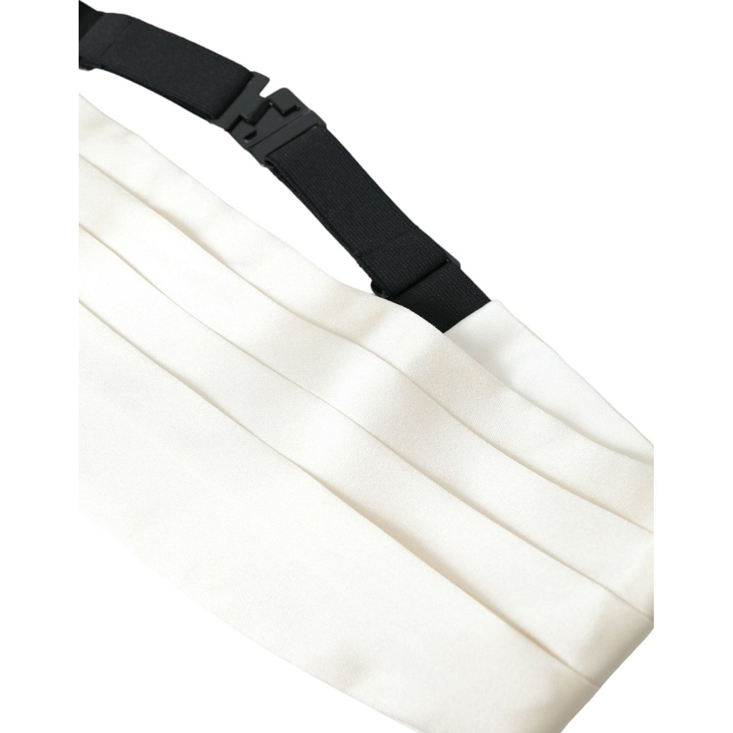 Dolce & Gabbana White Men Wide Waist Silk Belt Cummerbund BEL9157-48