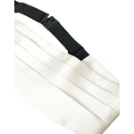 Dolce & Gabbana White Men Wide Waist Silk Belt Cummerbund BEL9157-48