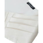 Dolce & Gabbana White Men Wide Waist Silk Belt Cummerbund BEL9157-48
