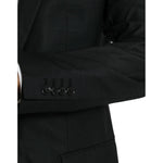 Dolce & Gabbana Black Wool Notch SingleBreasted Coat Blazer JKT4017-54