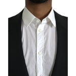 Dolce & Gabbana Black Wool Peak Single Breasted Coat Blazer JKT4024-48
