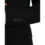 Dolce & Gabbana Black Wool Peak Single Breasted Coat Blazer JKT4024-48