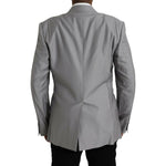 Dolce & Gabbana Gray Wool Peak Single Breasted Coat Blazer JKT4028-54