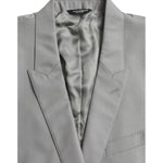 Dolce & Gabbana Gray Wool Peak Single Breasted Coat Blazer JKT4028-54