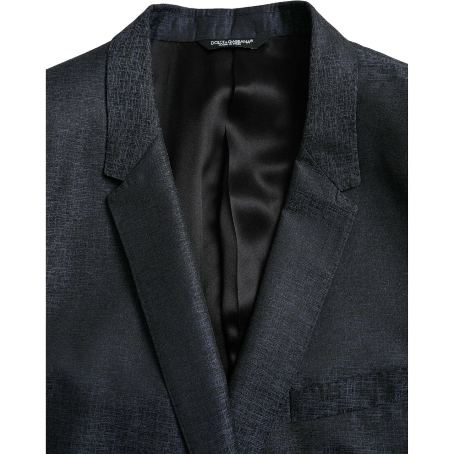 Dolce & Gabbana Blue Wool GOLD Single Breasted Coat Blazer JKT4031-56