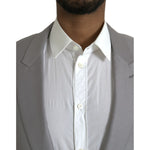 Dolce & Gabbana Gray Wool Peak Single Breasted Coat Blazer JKT4037-52