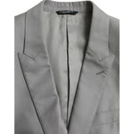 Dolce & Gabbana Gray Wool Peak Single Breasted Coat Blazer JKT4037-52