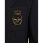 Dolce & Gabbana Dark Blue Crown Bee Double Breasted Blazer JKT4039-48