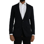 Dolce & Gabbana Black Wool Notch Single Breasted Coat Blazer JKT4041-50