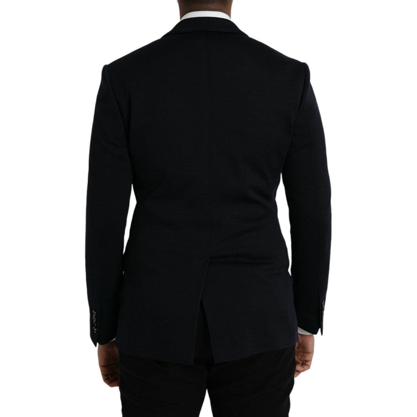 Dolce & Gabbana Black Wool Notch Single Breasted Coat Blazer JKT4041-50