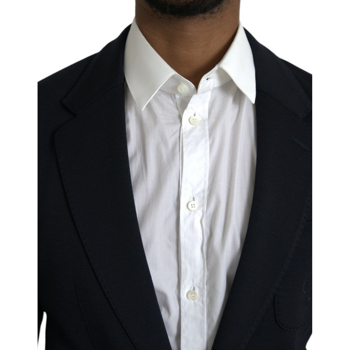 Dolce & Gabbana Black Wool Notch Single Breasted Coat Blazer JKT4041-50