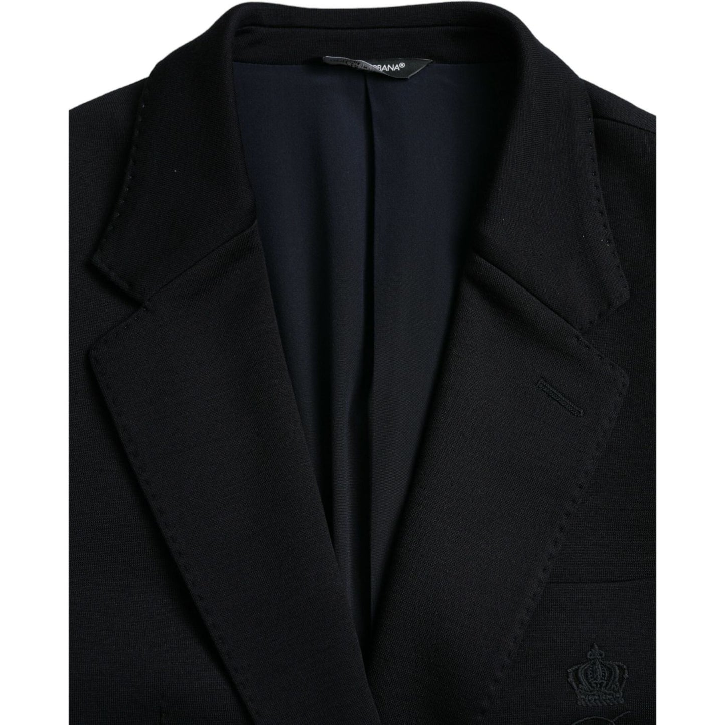 Dolce & Gabbana Black Wool Notch Single Breasted Coat Blazer JKT4041-50