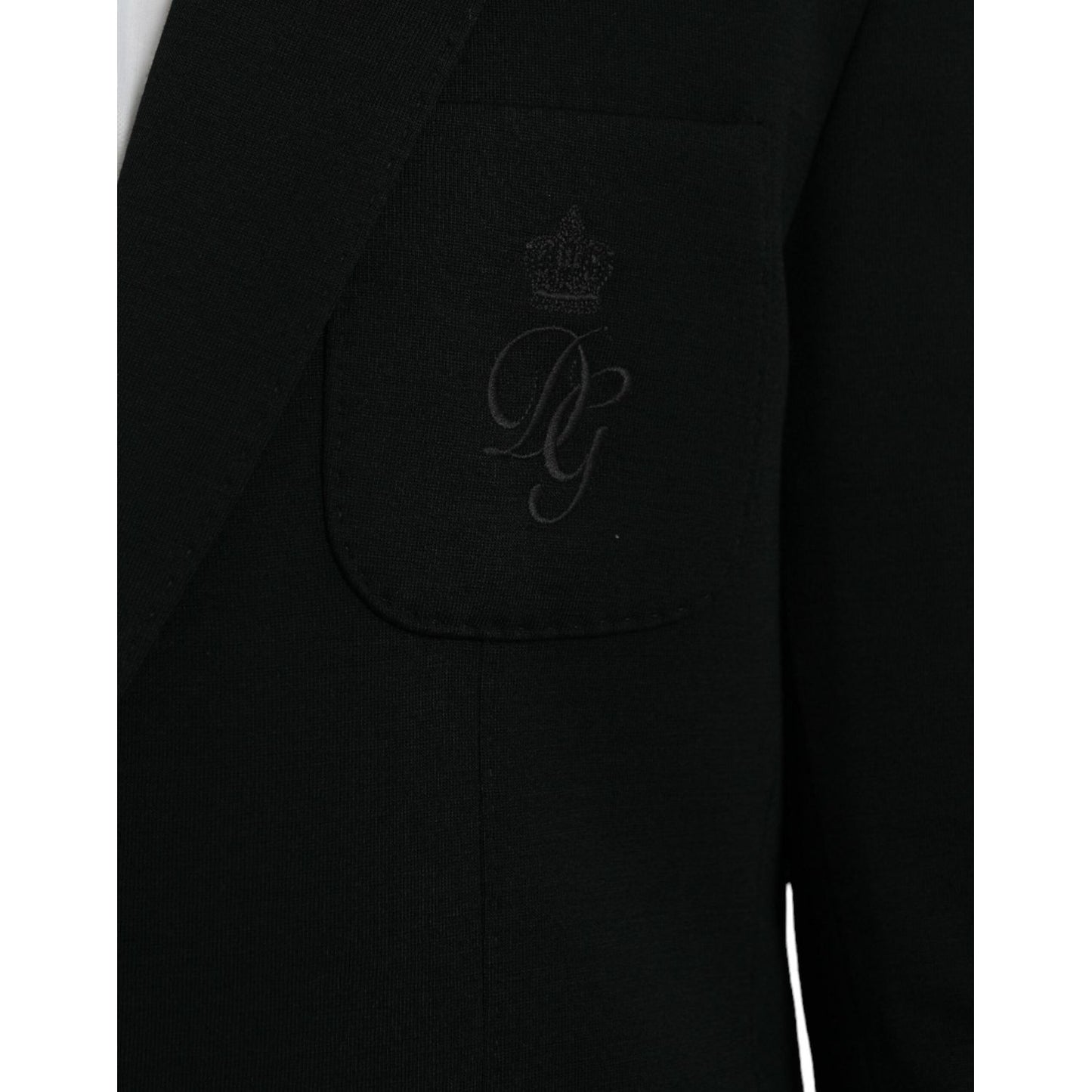Dolce & Gabbana Black Wool Notch Single Breasted Coat Blazer JKT4042-50
