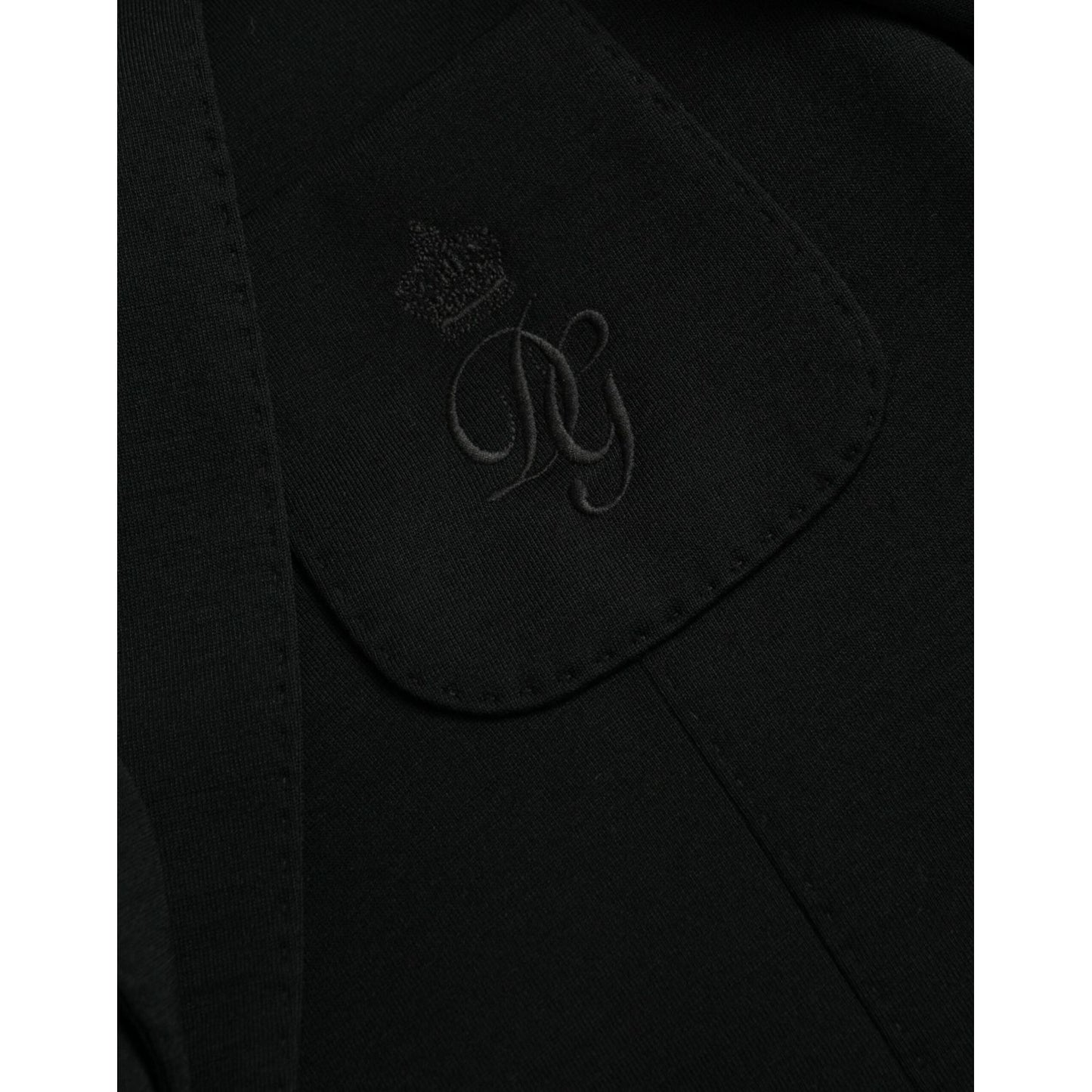 Dolce & Gabbana Black Wool Notch Single Breasted Coat Blazer JKT4042-50