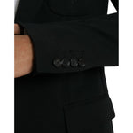 Dolce & Gabbana Black Wool Single Breasted Coat Blazer KOS2238-54